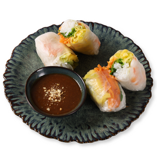 Rollo fresco de tofu, mango y pimiento rojo (vegano)  