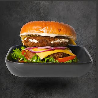 Бургер с мраморной говядиной х2