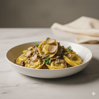 Tortelloni del Mugello con porcini tartufati