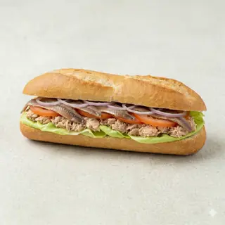 Bocata de Anchoas, Atún, Lechuga, Tomate y Cebolla