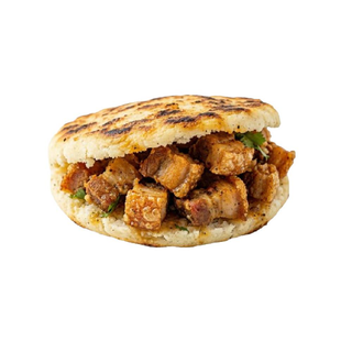 Chicharrón A Nuestro Estilo Con Arepa
