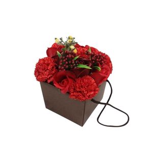 Caixa de alças flores de sabão - Vermelha