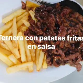 60. Ternera Con Patatas Fritas