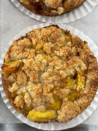 Cookie Recheada e Crumble de Ananás