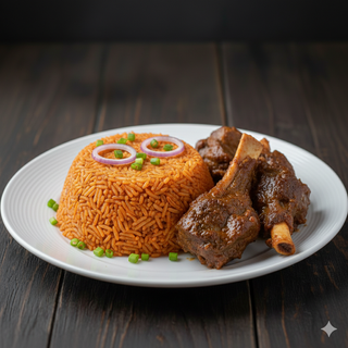 Smokey Jollof Rice And Goatmeat