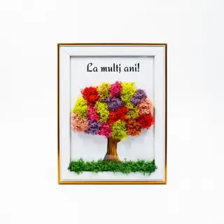 Tablou licheni mic -La multi ani ! 15x20