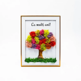 Tablou licheni mic -La multi ani ! 15x20