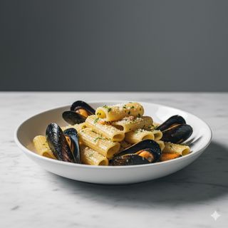 Paccheri, cozze e pecorino