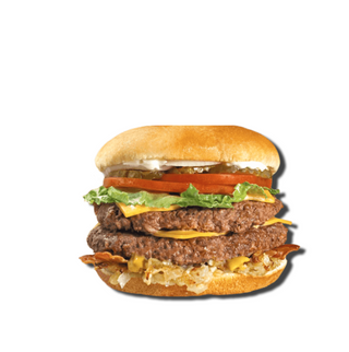 Hamburguesa doble de ternera con ensalada y queso