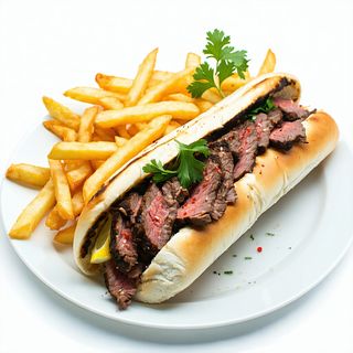 Телешки дюнер с гарнитура 650гр.