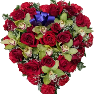 Cuore di fiori per funerale