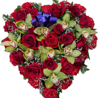 Cuore di fiori per funerale