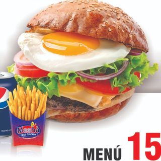 Menú 15.  CHEESE EGG BURGER