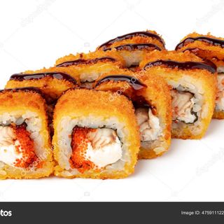 Uramaki rebozado ( salmón aguacate ) 