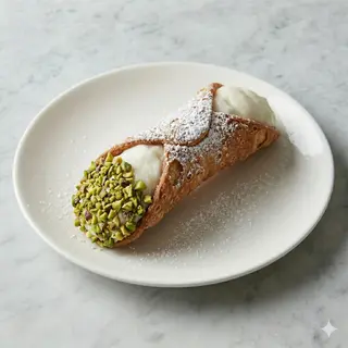 Cannolo siciliano con granella di pistacchio