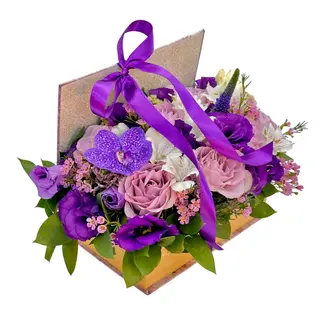 Carte cu flori mov Recunostinta