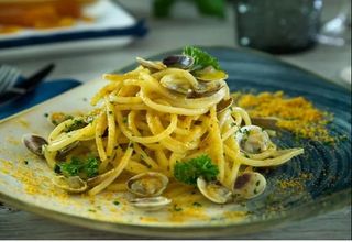 Spaghetti arselle e bottarga