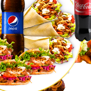 2 Durum +1 patatas fritas y Bebida 1 litro 