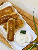 ბლინი ქათმით სოკოთი და ყველით