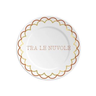 TRA LE NUVOLE - Piatto in porcellana con scritta 16 cm