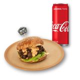 Burger sa cepkanom junetinom + coca-cola 0,33