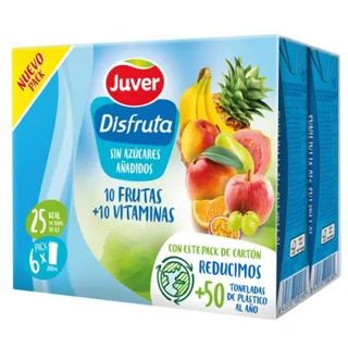 Zumo 10 Frutas, Vitaminas Juver-Disfruta Pack 6x20 Cl.