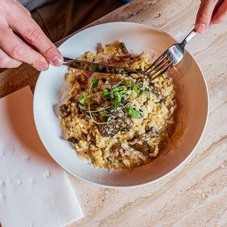 Risotto con setas y Parmesano