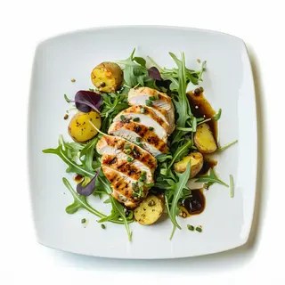 Plato Especial Pollo Con Patatas Y Ensalada