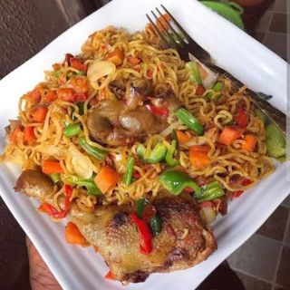 Indomie + chicken or fish + Hot dog