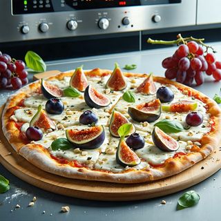 Pizza cu gorgonzola si struguri