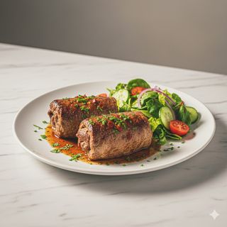 Braciole di vitello con insalata mista