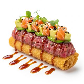 169. Tartar sake su tortina fritta 1 pezzi