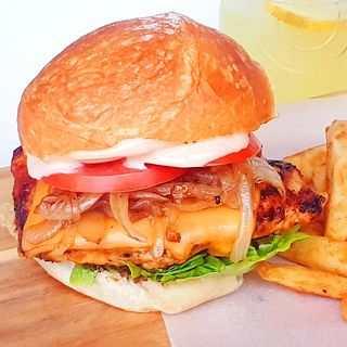 Chicken Burger and chips