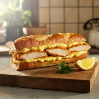 Bocadillo lomo empanado