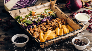 Danie z frytkami „Kurlewna Śnieżka łagodna"