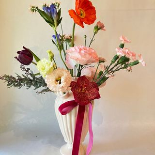 Dizajnerski wazon z dekoracją kwiatową mały 