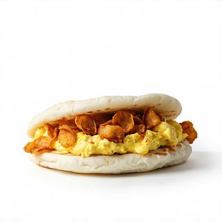 Arepa De Revoltillo De Huevo Con Chicharrón