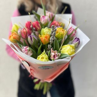 Buchet 21 lalele duble