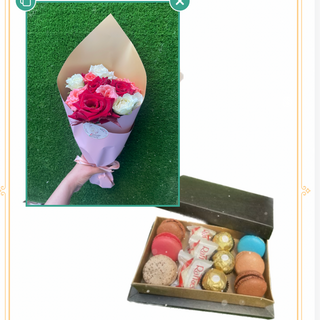 Bouquet 10 fleurs+ petite boite chocolat