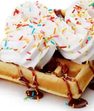 Waffle completo di panna