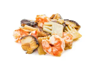 70. Gamberetti bambù e funghi