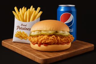 Combo Meniu Crispy Sandwich + cartofi prajiti + suc doza