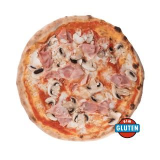 PIZZA PROSCIUTTO E FUNGHI SIN GLUTEN