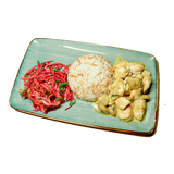 Курица с грибами в соусе карри