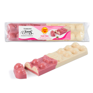 Turrón de Chupa Chups de Fresa y Nata Vicens Tabla 300 Gr.