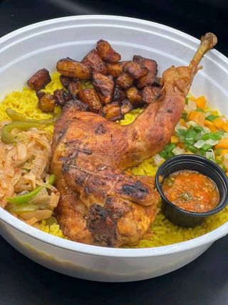 Riz Au Curie + Alloco + 1/4 De Poulet