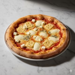 Pizza cuatro quesos (28 cm.)