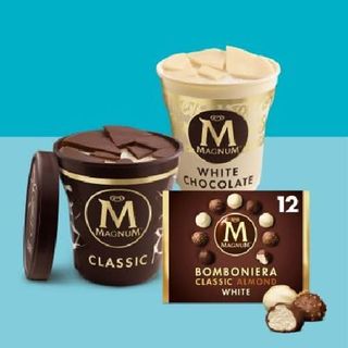 2 Tarrinas Magnum (440 ml)+ 12 bombones helados Magnum 