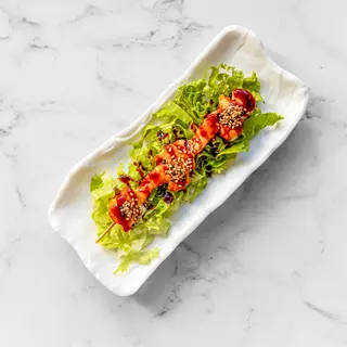 Yakitori spiedini di gamberi e pollo