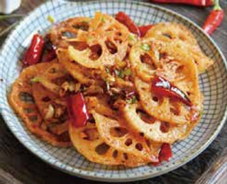 157. Radice di loto affettata e saltata con peperoncino piccante